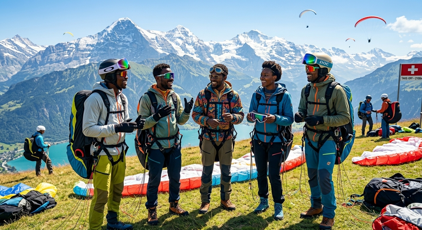 A group of friends prepared for flight