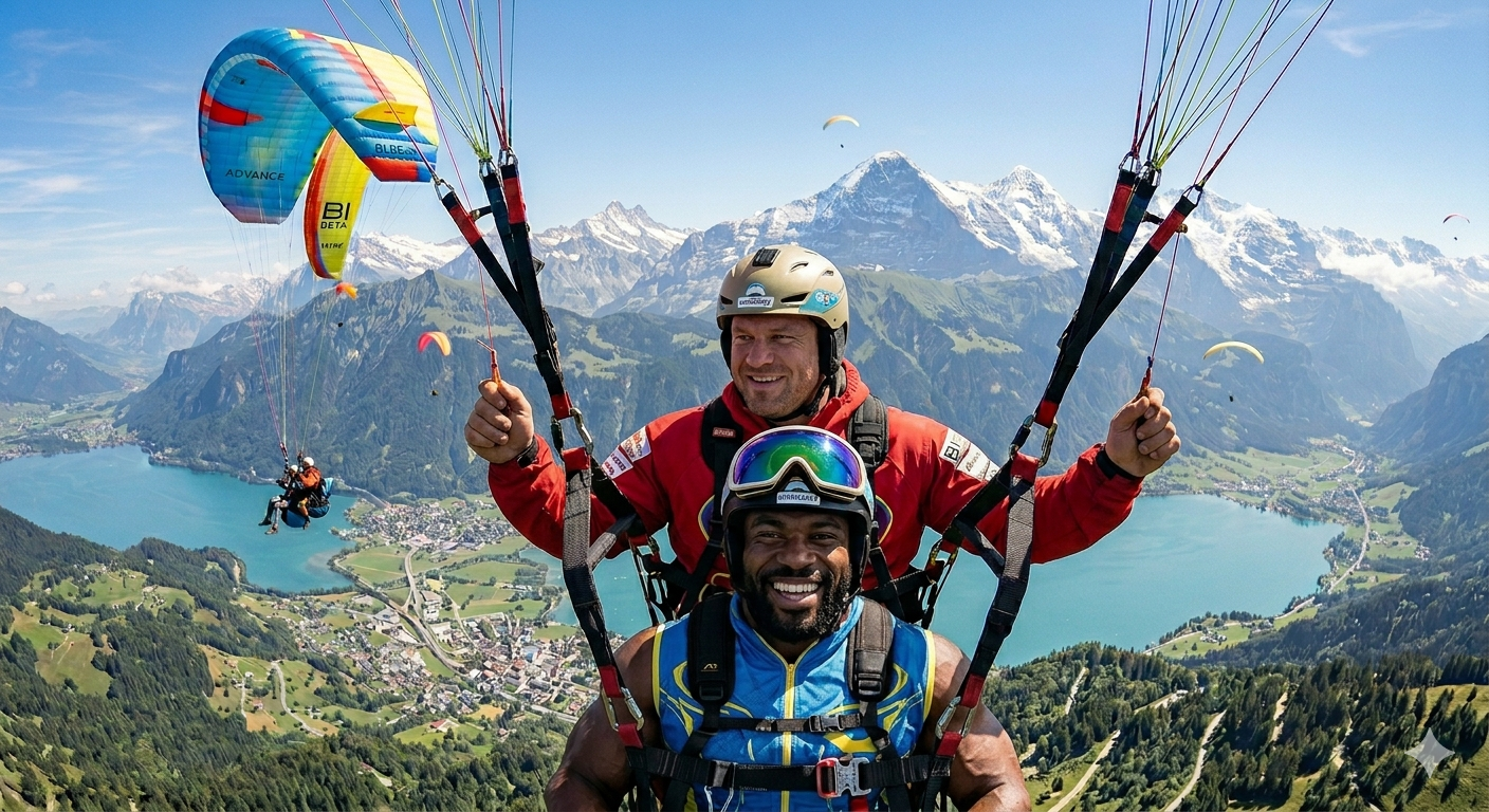 A passenger enjoying the flight experience